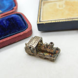 Sterling Silver Steam Train Engine Charm Pendant Vintage c1970