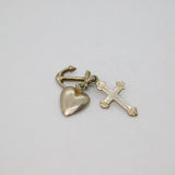 Sterling Silver 'Faith, Hope & Charity' Cluster Charm Pendant Vintage c1970s