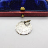 Victorian South African Sterling Silver Threepence Coin Charm 1896 Antique