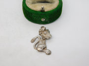 Sterling Silver Cartoon Lion Charm Pendant Vintage c1970
