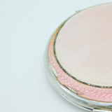 Sterling Silver Pink Guilloche Enamel Mirror Compact Antique 1921 Birmingham