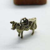 Sterling Silver Farmyard Cow Charm Pendant Vintage c1970