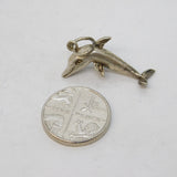 Sterling Silver Dolphin Charm Pendant Vintage c1970