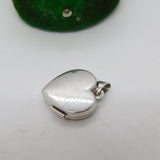 9ct White Gold Small Diamond Heart Locket Pendant Vintage c1990
