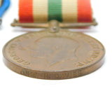 WW1 Medal Group British Army, Mercantile Marine Medal John H Davies Antique
