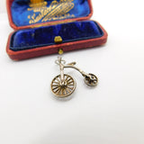 Sterling Silver Articulated Penny-farthing Bicycle Charm Pendant Vintage c1970