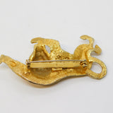 Costume Jewellery Gold Plated Panther Brooch Pin Vintage c1990