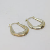 Pair of Sterling Silver Angled Huggie Hoop Earrings Vintage c1970