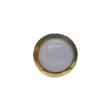 Sterling Silver Cabochon Blue Chalcedony Statement Ring Modern c1990 Size N 1/2