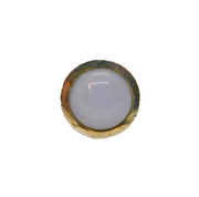 Sterling Silver Cabochon Blue Chalcedony Statement Ring Modern c1990 Size N 1/2