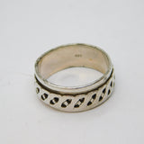 Sterling Silver Celtic Style Patterned Spinning Band Ring Vintage c1970 Size U