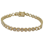 Sterling Silver CZ Tennis Style Bracelet Contemporary c2000's