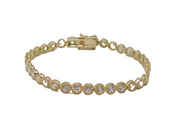 Sterling Silver CZ Tennis Style Bracelet Contemporary c2000's