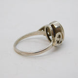 Sterling Silver Celtic Pattern Tigers Eye Ring Vintage c1970 Size N UK