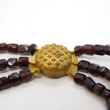 Victorian Pair of Rolled Gold & Beaded Almandine Garnet Bracelets Antique