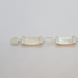 Sterling Silver Mother Of Pearl Panel Form Bracelet Contemporary c2000