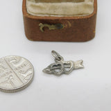 Sterling Silver Arrow in the Hearts Charm Pendant Vintage c1970
