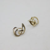 Pair of Sterling Silver Knot Form Stud Earrings Vintage c1970