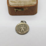 Sterling Silver Saint Christopher Travel Patron Charm Pendant Vintage c1970