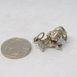 Sterling Silver Travelling Donkey Charm Pendant Vintage c1970