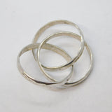 Studio Sterling Silver Planished Triple Trinity Ring Vintage 1972 London