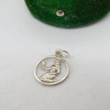 Sterling Silver Virgo Zodiac Charm Pendant Vintage c1970