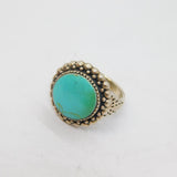Sterling Silver Turquoise Boho Style Studio Dress Ring Vintage c1970 Size Q