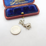 Sterling Silver Proud Stag with Antlers Charm Pendant Vintage c1970