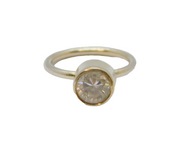 Sterling Silver White Topaz Studio Style Dress Ring Vintage c1970 Size N