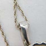 Aesthetic Style Sterling Silver Swallow & Flower Pattern Locket Necklace Vintage