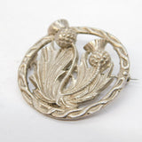 Scottish Robert Allison Sterling Silver Thistle Brooch Pin Antique Glasgow
