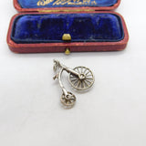 Sterling Silver Pennyfarthing Bicycle Charm Pendant Vintage c1970