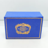 Blue Tooled Leather 'Bilston & Battersea Enamels' Box Vintage c1960