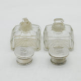 George IV Pair of Sterling Silver Topped Cut Glass Scent Bottles Antique c1830