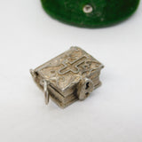 Sterling Silver Opening Holy Bible Charm Pendant Vintage c1970