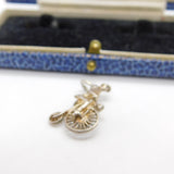 Sterling Silver Man Riding a Pennyfarthing Bicycle Charm Pendant Vintage c1970