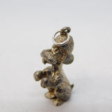 Sterling Silver Cast Poodle Dog Charm Pendant Vintage c1970s