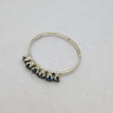 Sterling Silver 6 Sapphire Half Eternity Band Ring Vintage 1980 Size K 1/2