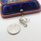 Sterling Silver Italian Vespa Motorbike Charm Pendant Vintage c1970