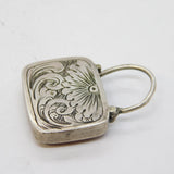 Victorian Scottish Sterling Silver Red Agate Padlock Pendant Antique c1860s