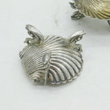 Victorian Pair of Sterling Silver Dolphin Salt Cellars Antique 1874 Birmingham