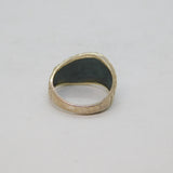 Sterling Silver Leaf Pattern Textured Wavy Band Studio Ring Vintage c1970 Size O