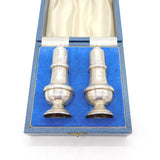 Boxed Sterling Silver Pair of Salt & Pepper Shakers Vintage 1961 Birmingham