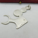 Abstract Sterling Silver Fish & Bubbles Pendant Modern 2019 Birmingham Hallmarks