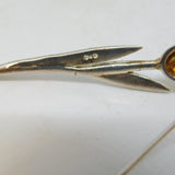 Frosted Sterling Silver Rose Flower Sweetheart Brooch Vintage c1980