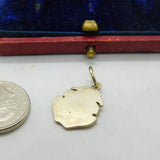 Sterling Silver Mexican Coin Cut Out Crest Charm Pendant Antique c1940