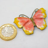 Sterling Silver & Colourful Enamel Butterfly Brooch Pin Antique c1940 Art Deco