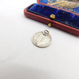 Sterling Silver Threepence Coin Charm Pendant Antique 1921