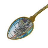 20th Century Spanish Gilt Metal & Enamel Bowl Sevilla Souvenir Spoon Antique