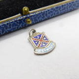 Sterling Silver & Enamel Teignmouth Shield Charm Pendant Vintage c1970